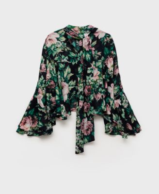 Women's Floral-Print Turtleneck Blouse