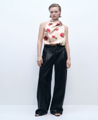 MANGO - Women's Floral Satin Blouse