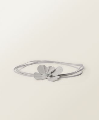 MANGO - Women's Flower Detail Thin Leather Belt