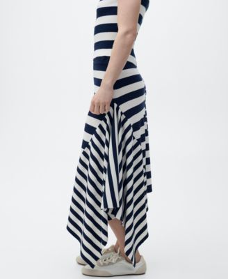 Women's Asymmetrical Striped Knit Skirts