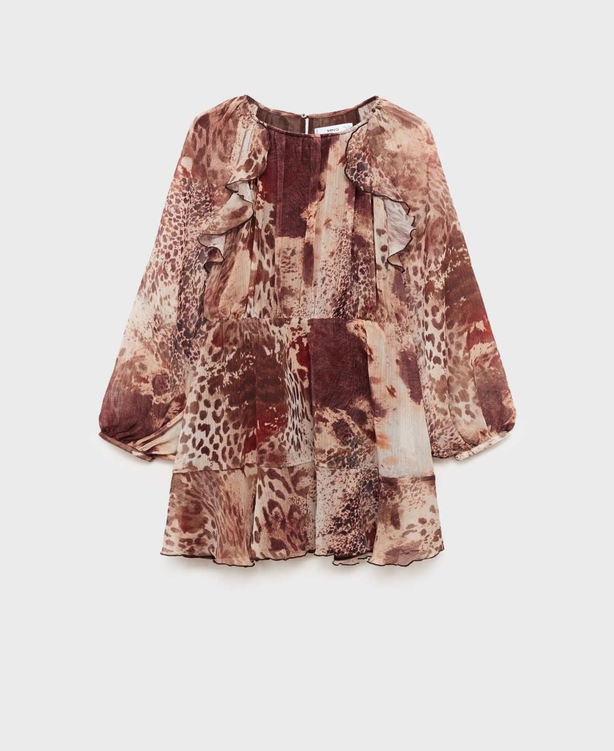 Mango Women's Printed Ruffles Short Dress