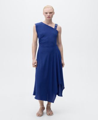MANGO - Women's Asymmetrical Buckle Strap Dress