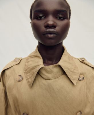 Women's Oversized Wrinkled Effect Trench Coat