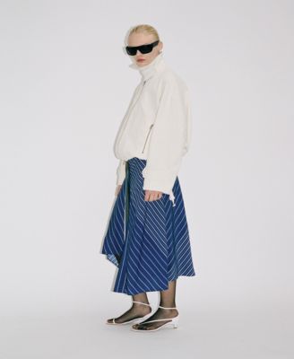 Women's Belt Striped Midi Skirts