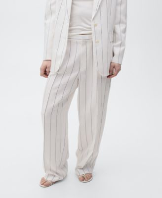 MANGO - Women's Striped Suit Trousers