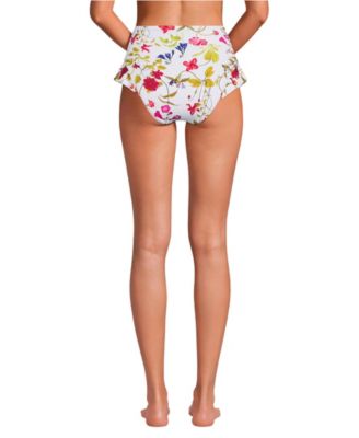 Women's Ruffle High Waisted High Leg Bikini Bottoms