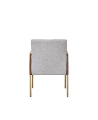 Upholstered Fabric Dining Arm Chair with Cushioned Seat and Backrest