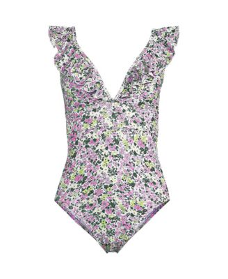 Women's Pique Ruffle One Piece Swimsuit