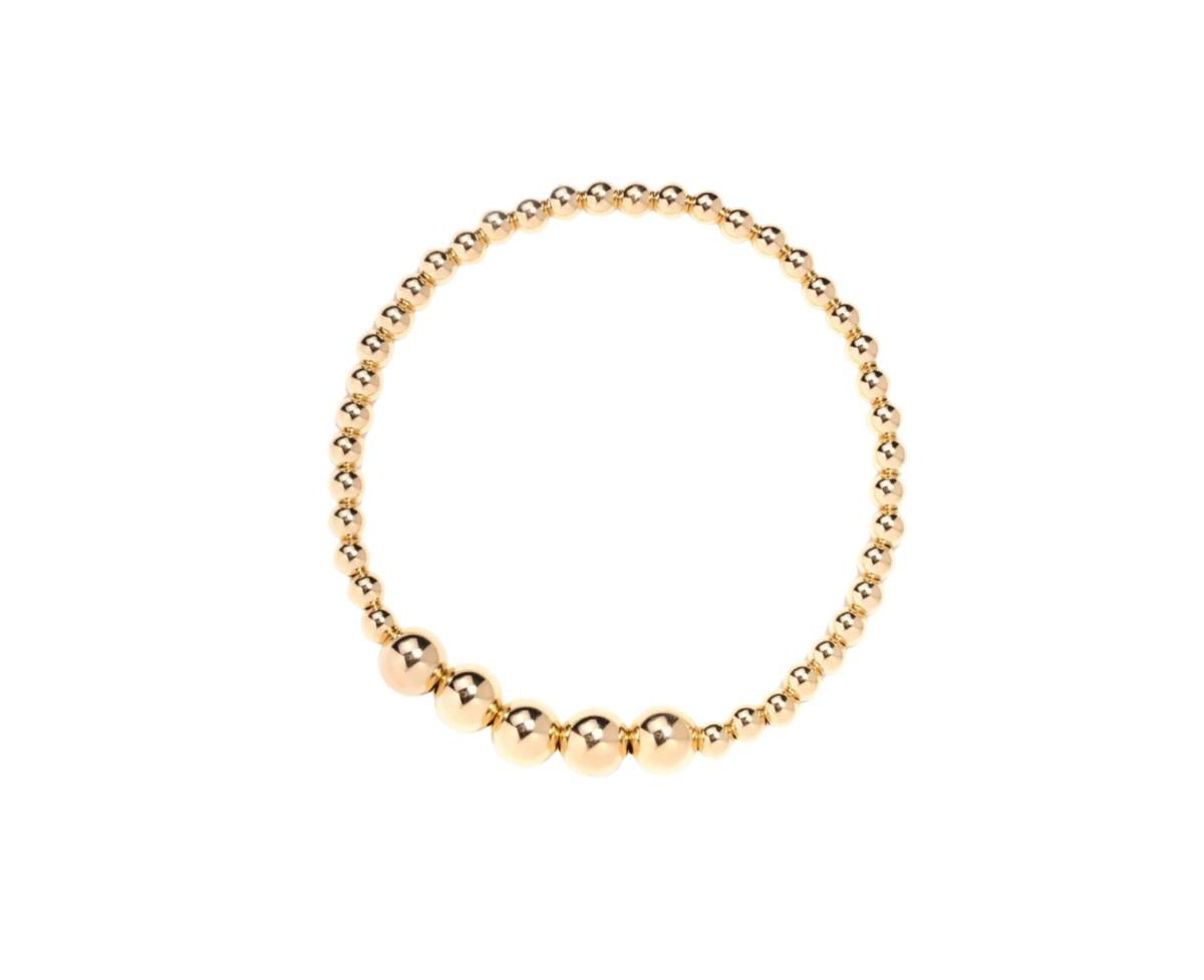 Gold Filled 4+7mm Bead Bracelet - Gold
