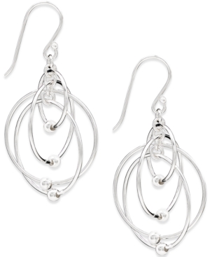 image of Giani Bernini Multi-Circle Bead Drop Earrings in Sterling Silver, Created for Macy-s