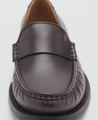 MANGO Men's Leather Loafers
