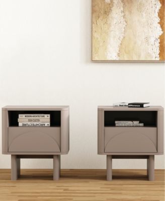 Ella 2-Pc. 19.7" Modern 2-Full Extension Drawer Nightstand Set