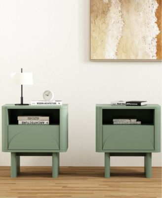 Ella 2-Pc. 19.7" Modern 2-Full Extension Drawer Nightstand Set