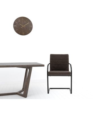 Set of 2 Faux Leather Industrial Dining Chairs for Home or Office Seating