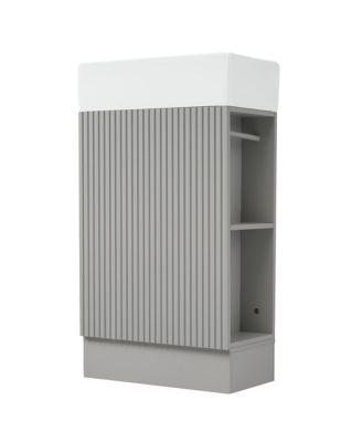 18.6" Bathroom Vanity with Sink, Bathroom Vanity Cabinet with Two-tier Shelf, Left or Right Orientation