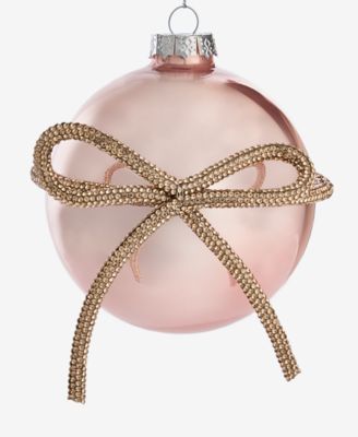 Gilded Glamour Pink Gem Bow Ball Ornament, Macy's Exclusive