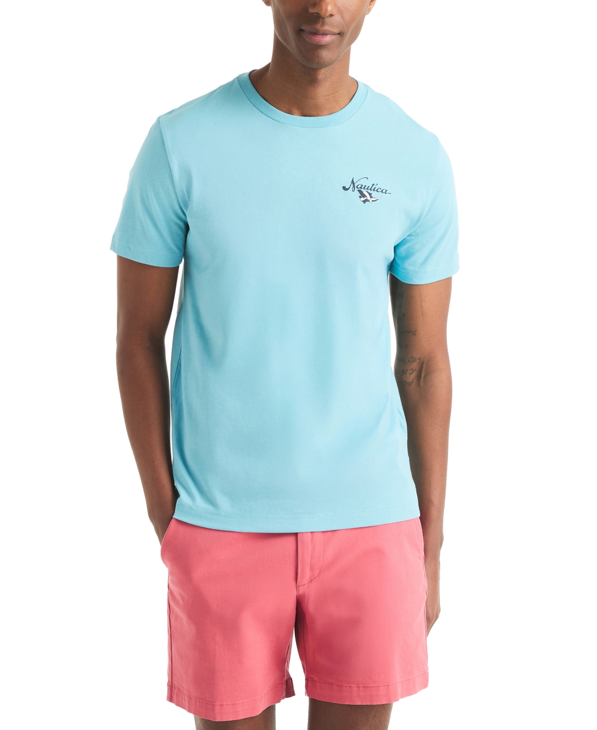 Men's Awesome World Logo Graphic T-Shirt - Milky Blue