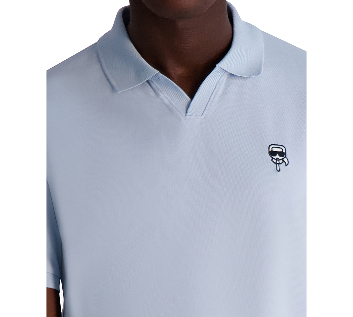 Karl Lagerfeld Men's Short Sleeve Karl Head Logo Pique Polo Shirt