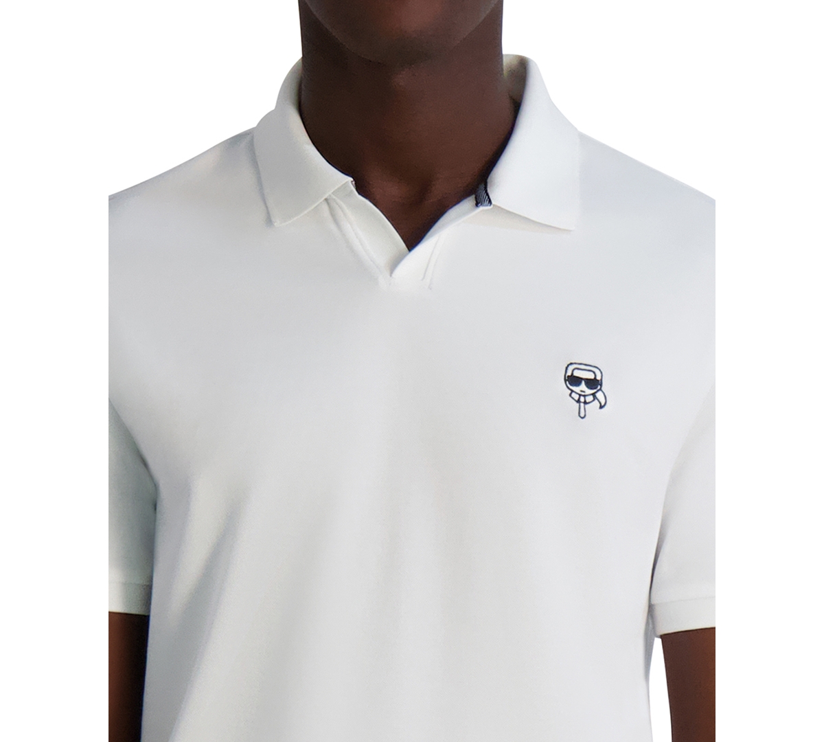 Karl Lagerfeld Men's Short Sleeve Karl Head Logo Pique Polo Shirt