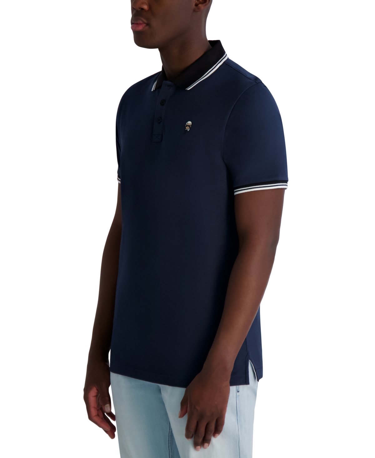 Karl Lagerfeld Men's Short Sleeve Tipped Logo Polo Shirt