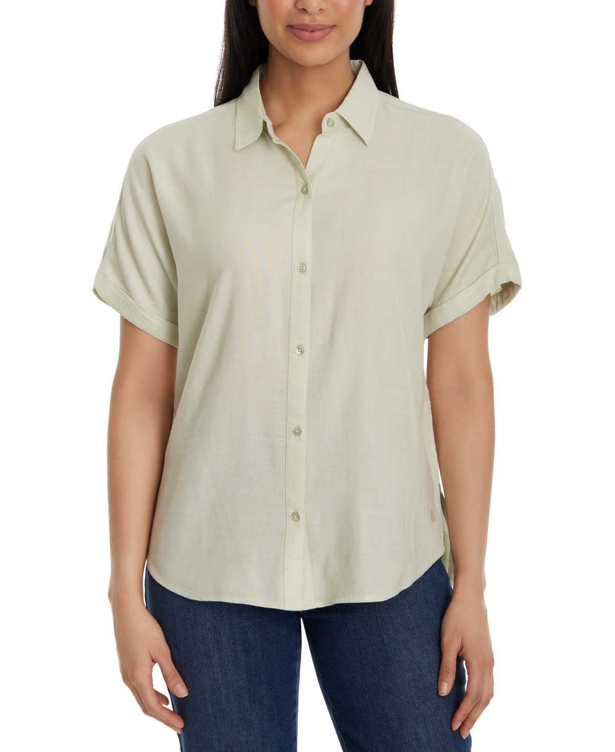 Petite Daisy Short-Sleeve Shirt - Warm Mint