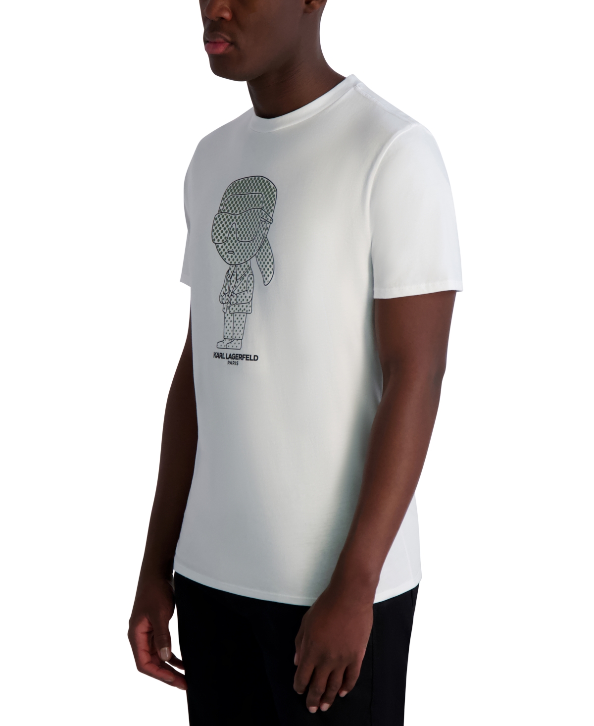 Karl Lagerfeld Men's Short Sleeve Crewneck Rubberized Character Graphic T-shirt In White