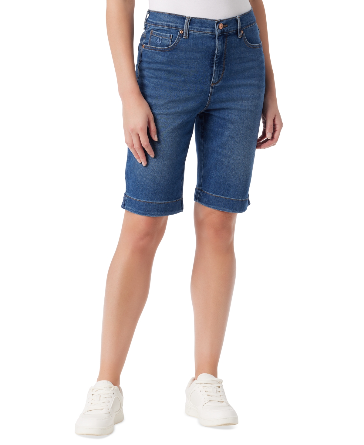 Petite Amanda Side-Slit Bermuda Shorts - Essen W Whiskers