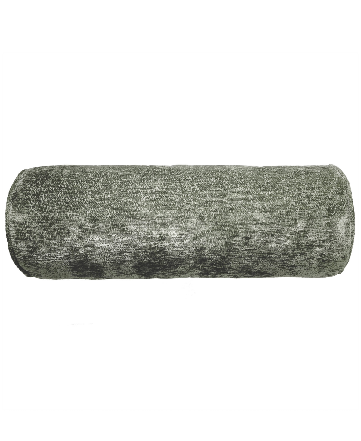 Ediehome Delmonico Chenille Lumbar Neck Roll Decorative Pillow, 7"x18" In Green