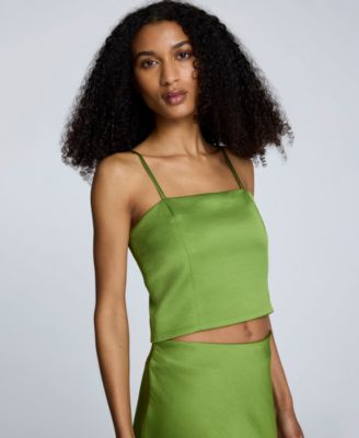 Women's Cropped Satin Bustier Top