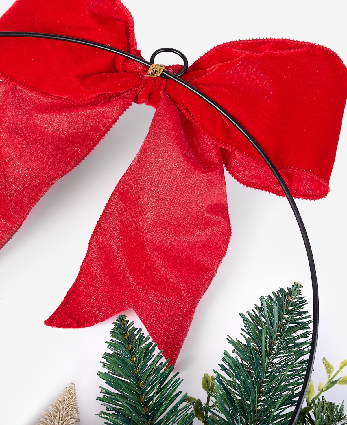 Holiday Lane Heritage House In Greenery Half Wreath, Macy's Exclusive In Transparent