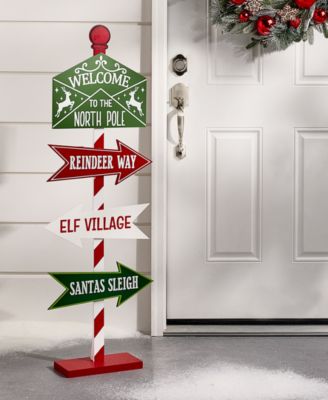 Heritage North Pole Sign Post, Macy's Exclusive
