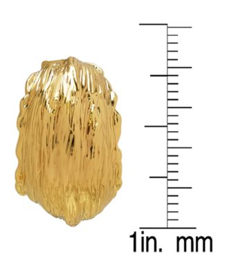 Chunky Hammered Huggie 14K Gold Plate Earrings