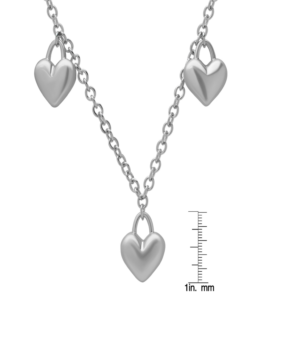 Macy's Women's Three Heart Short Pendent Necklace