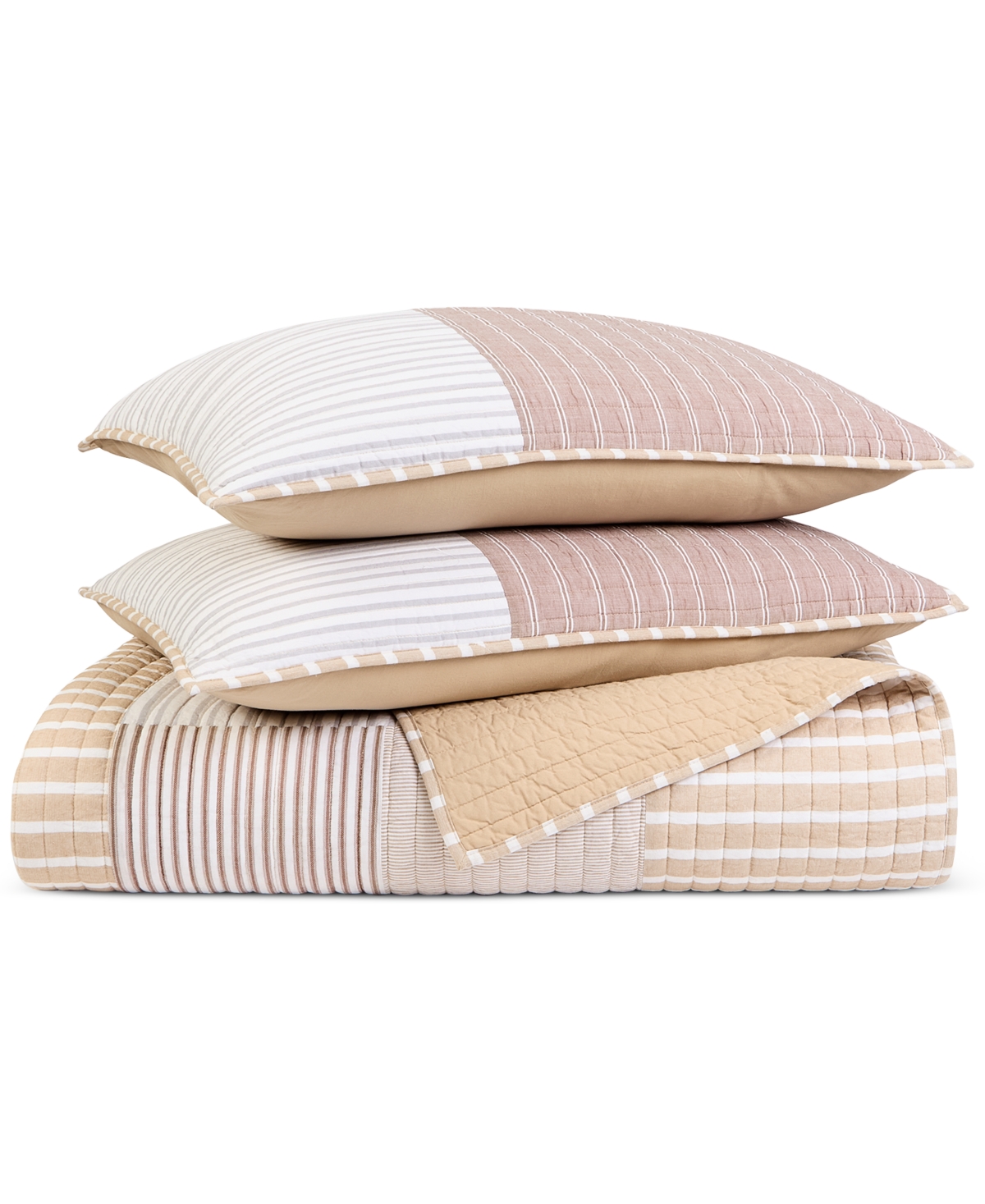 Charter Club Seaside Patchwork 3-pc. Quilt Set, King, Exclusively At Macy's In Sand