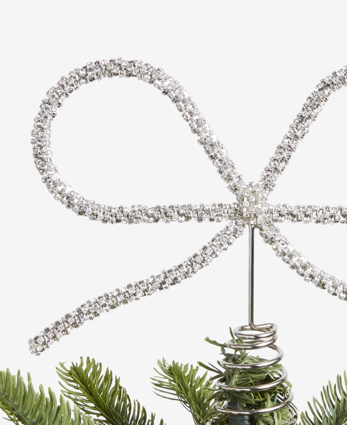 Holiday Lane Opulence Silver-tone Bow Tree Topper, Macy's Exclusive In Gray