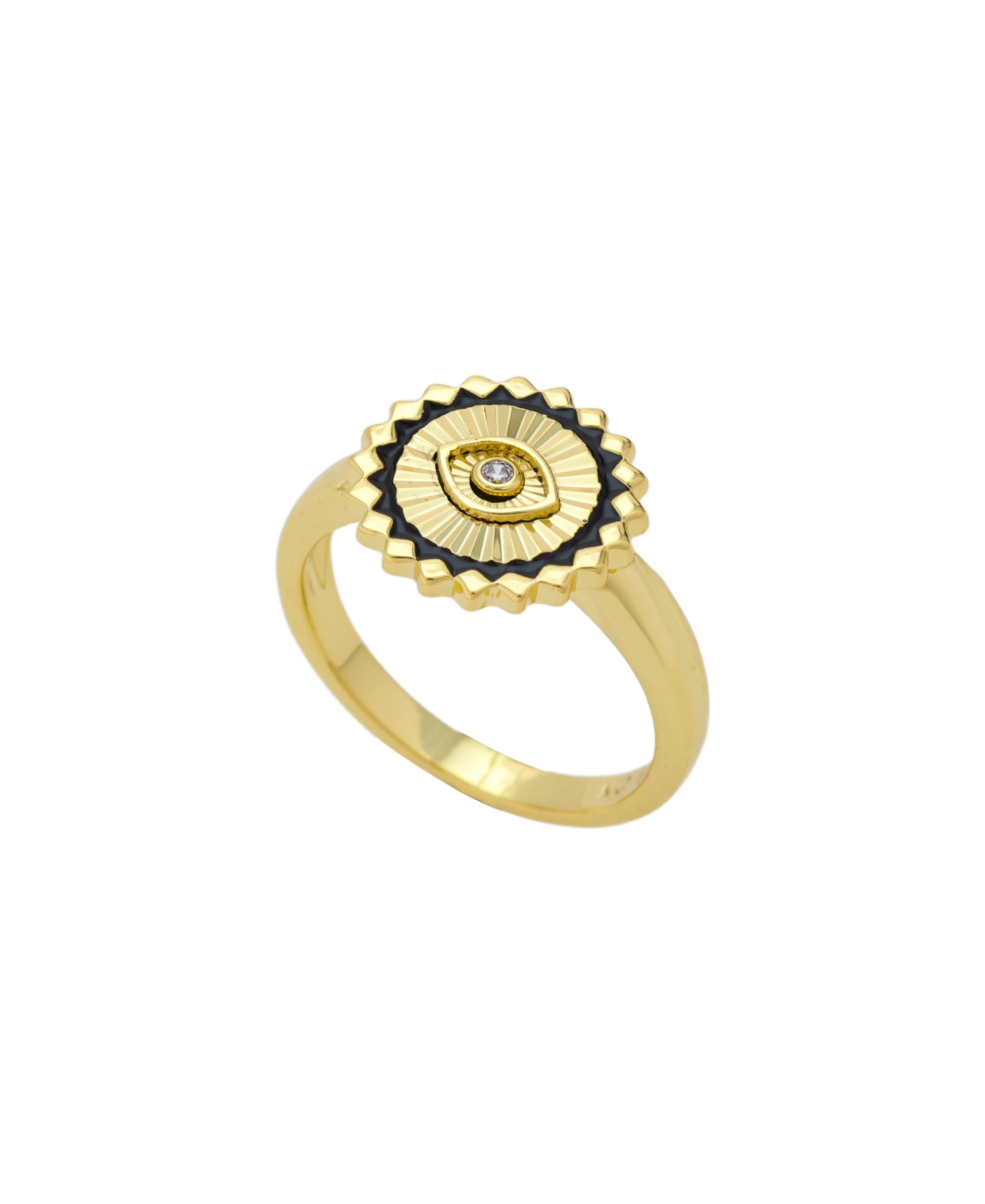 Cubic Zirconia Evil Eye Ring - Gold