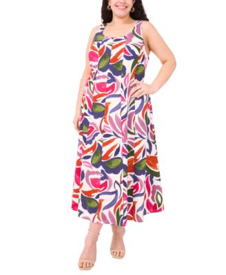 MSK - Plus Size Printed Sleeveless Maxi Dress