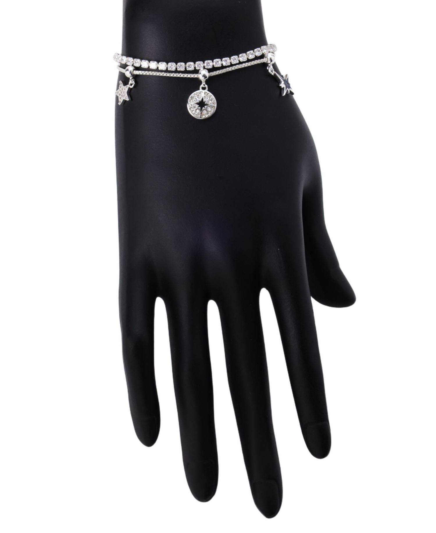 Cubic Zirconia and Crystal Celestial Bolo Bracelet
