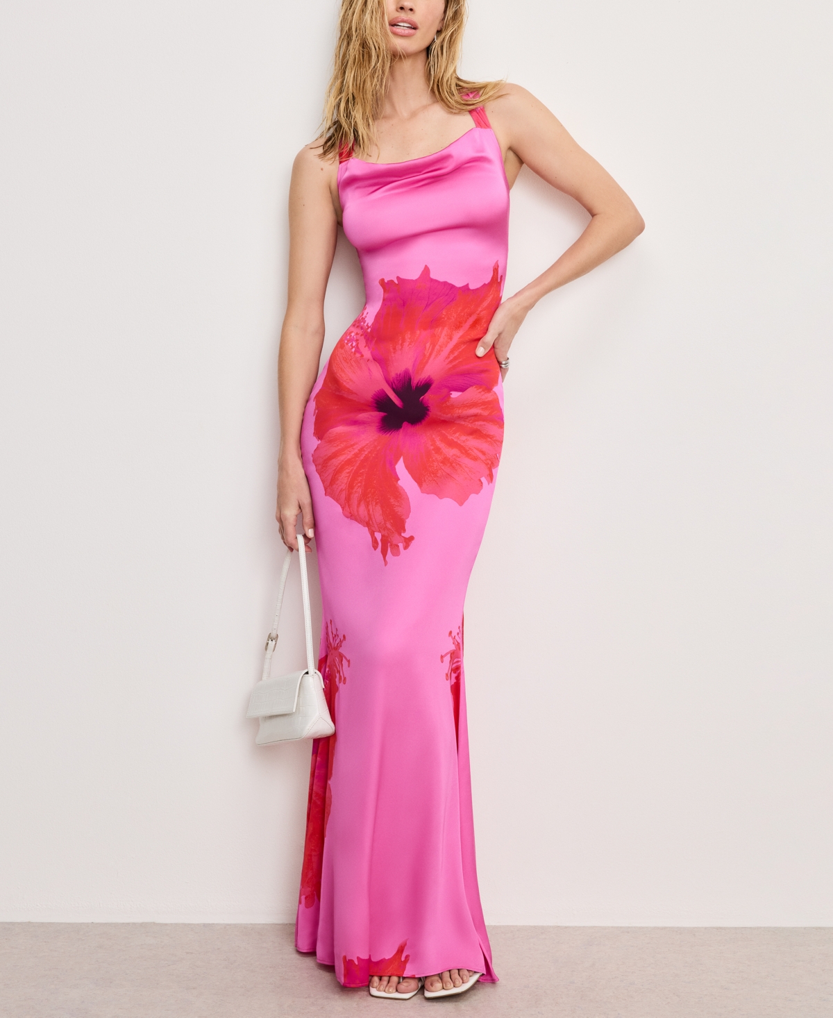 Shop Good American Women's Satin Lace-up Maxi Dress
