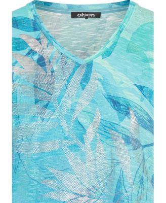 Women's Panneaux Leaf Print T-Shirt