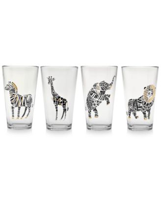 Culver - Glass 4-Pc. 22k Gold-Accent Safari Cooler Glass Set