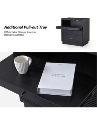 Mid-century Lorenz Nightstand with USB and LED Light