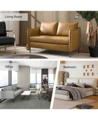 Monroe Modern Industrial-Style PU Leather Sofa with Sturdy Metal Legs And Movable Seat