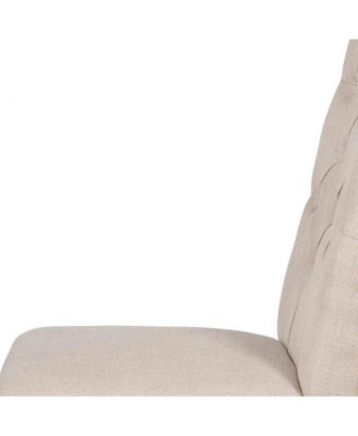 Set of Two Tufted Linen Upholstered Side Chairs for Modern Dining Spaces