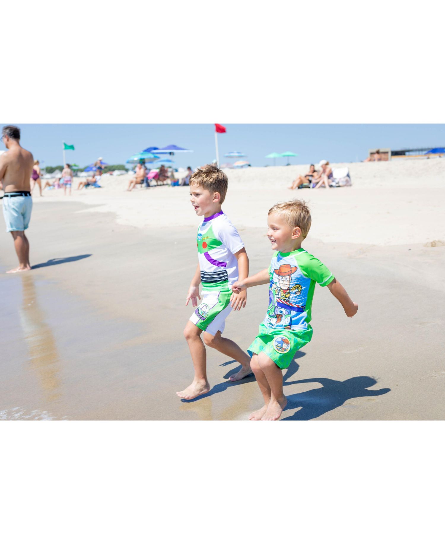 Big Boys Buzz Lightyear Swimwear 2-Piece Rash Guard and Swim Trunks Set