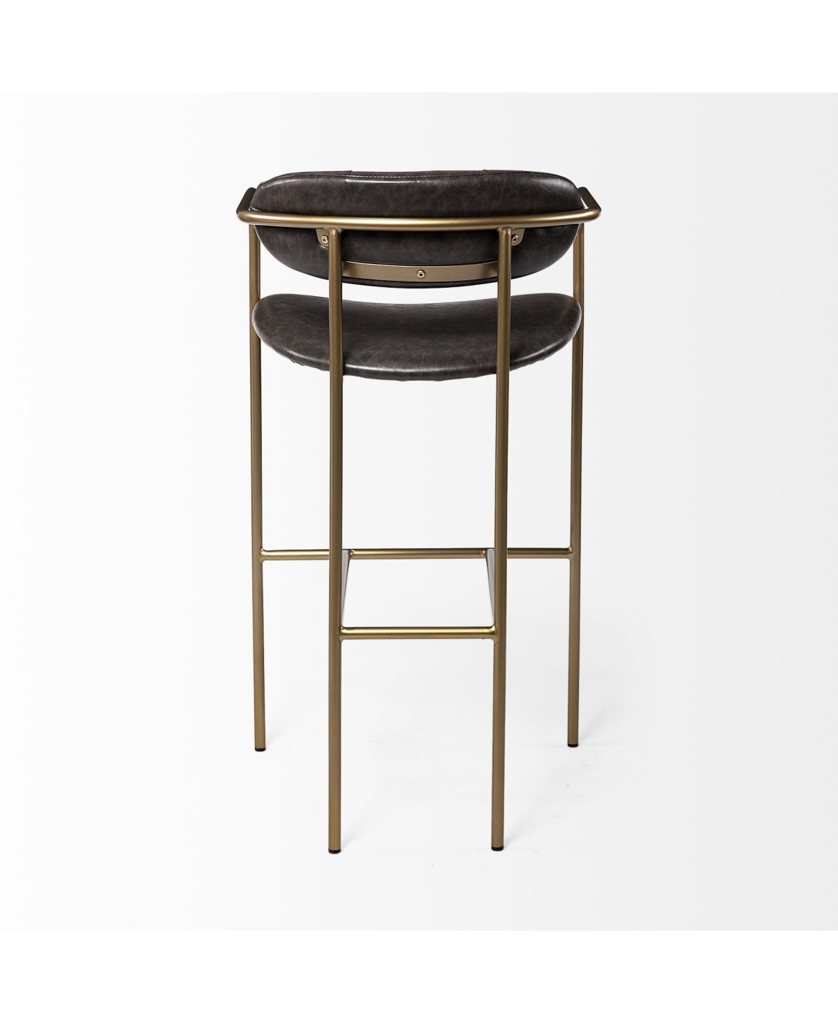 Faux Leather And Steel Bar Height Bar Chair