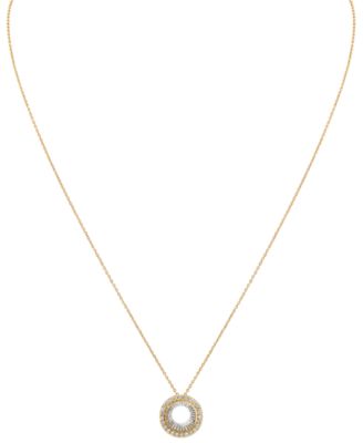 Diamond Circle 18" Pendant Necklace (1/4 ct. t.w.) in 14k Two-Tone Gold