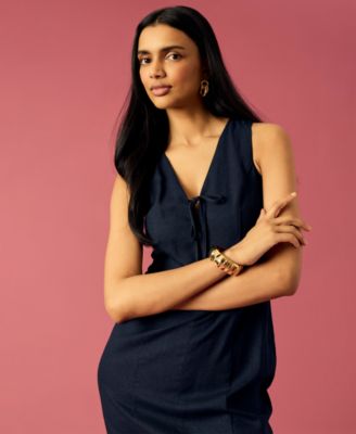 Women's Tie-Front Sleeveless Mini Dress