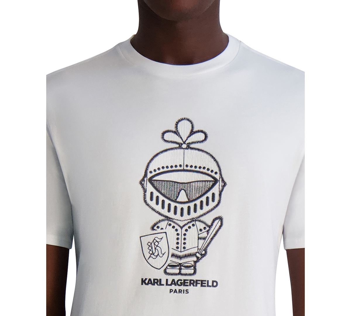 Karl Lagerfeld Paris Karl Armour Logo Patch T-shirt In Gray