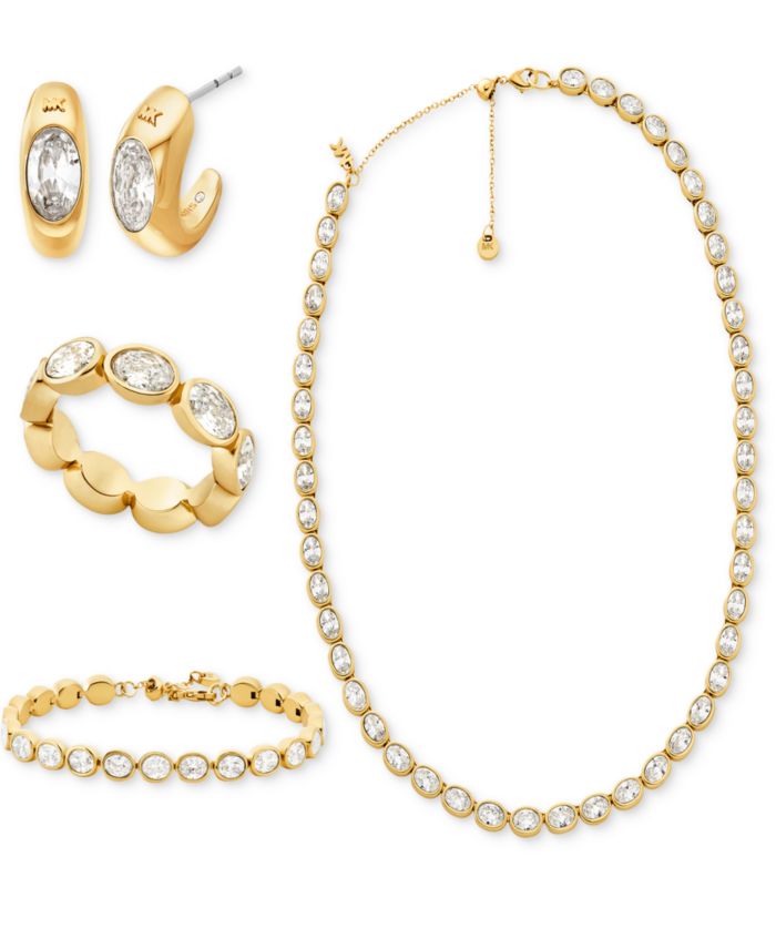 Michael Kors 14k Gold-Plated & Cubic Zirconia Bezel-Set Jewelry Collection